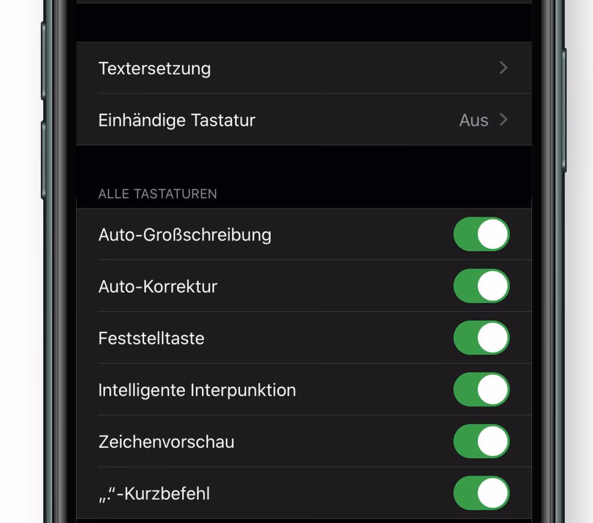 Wie ändere ich die Tastatureinstellungen?