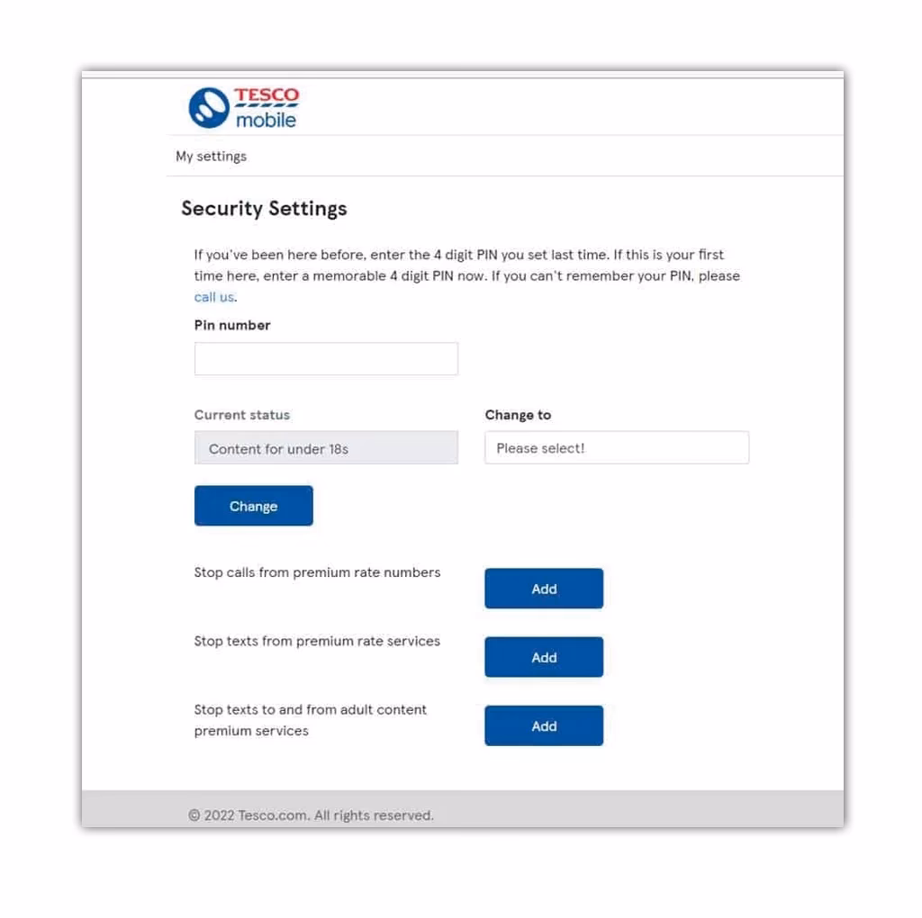 How do I set up a Tesco Mobile account?