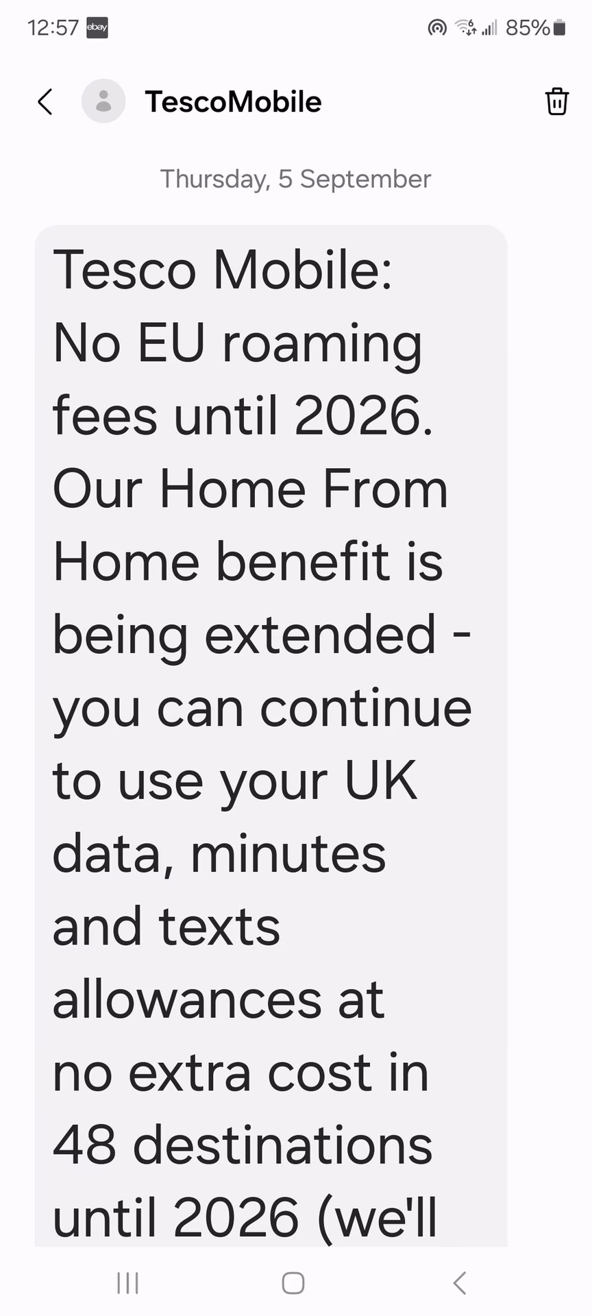 Does Tesco Mobile offer international roaming?