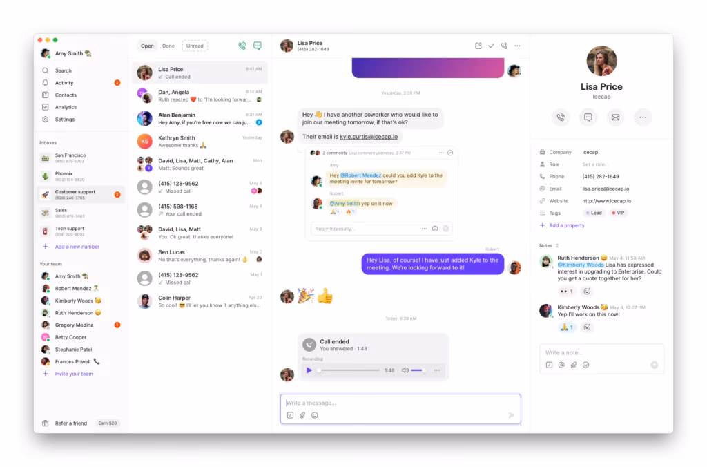 Can a phone number be used to send text messages?
