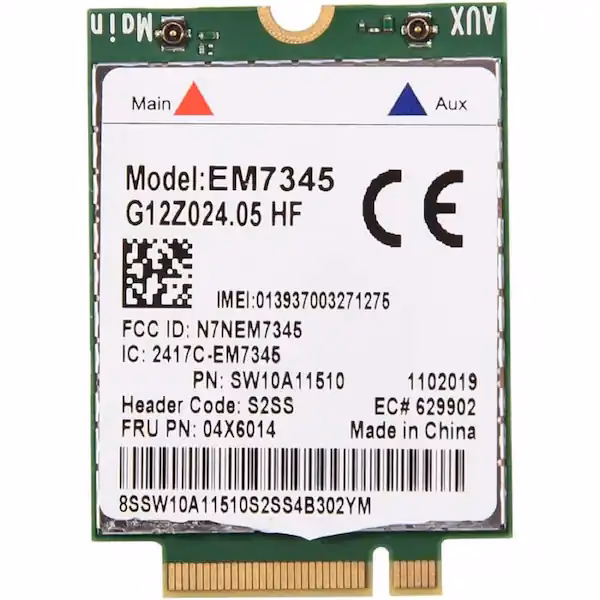 What is the operating temperature of Lenovo em7345 4G LTE mobile broadband?