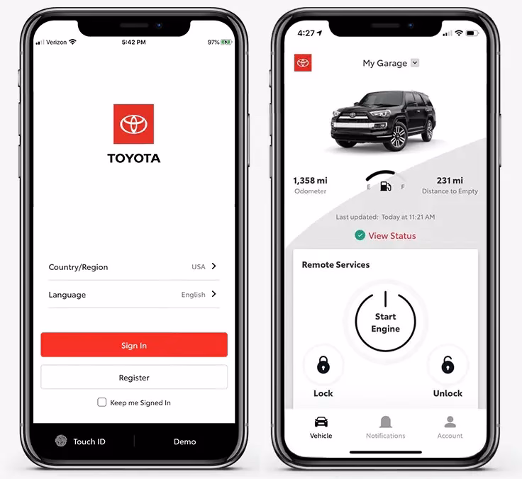 What is the mytoyota app?