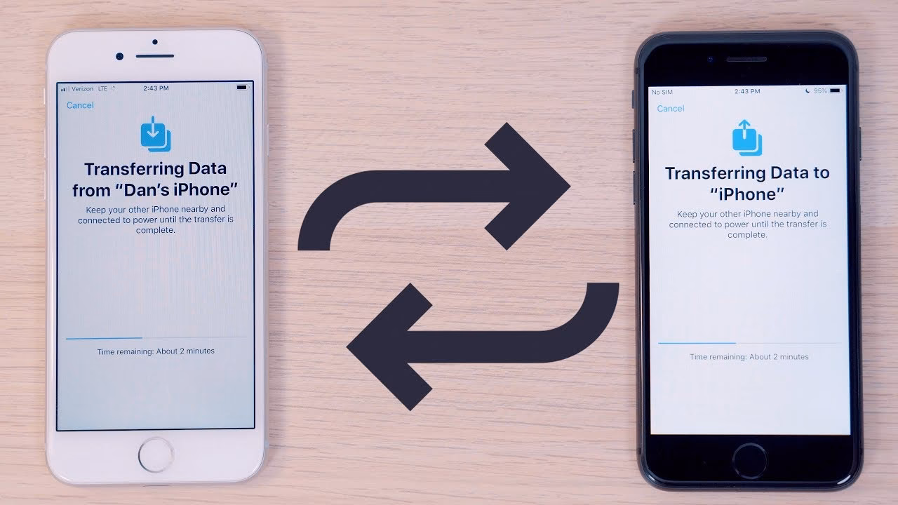 How do I transfer data from a new iPhone to iCloud?