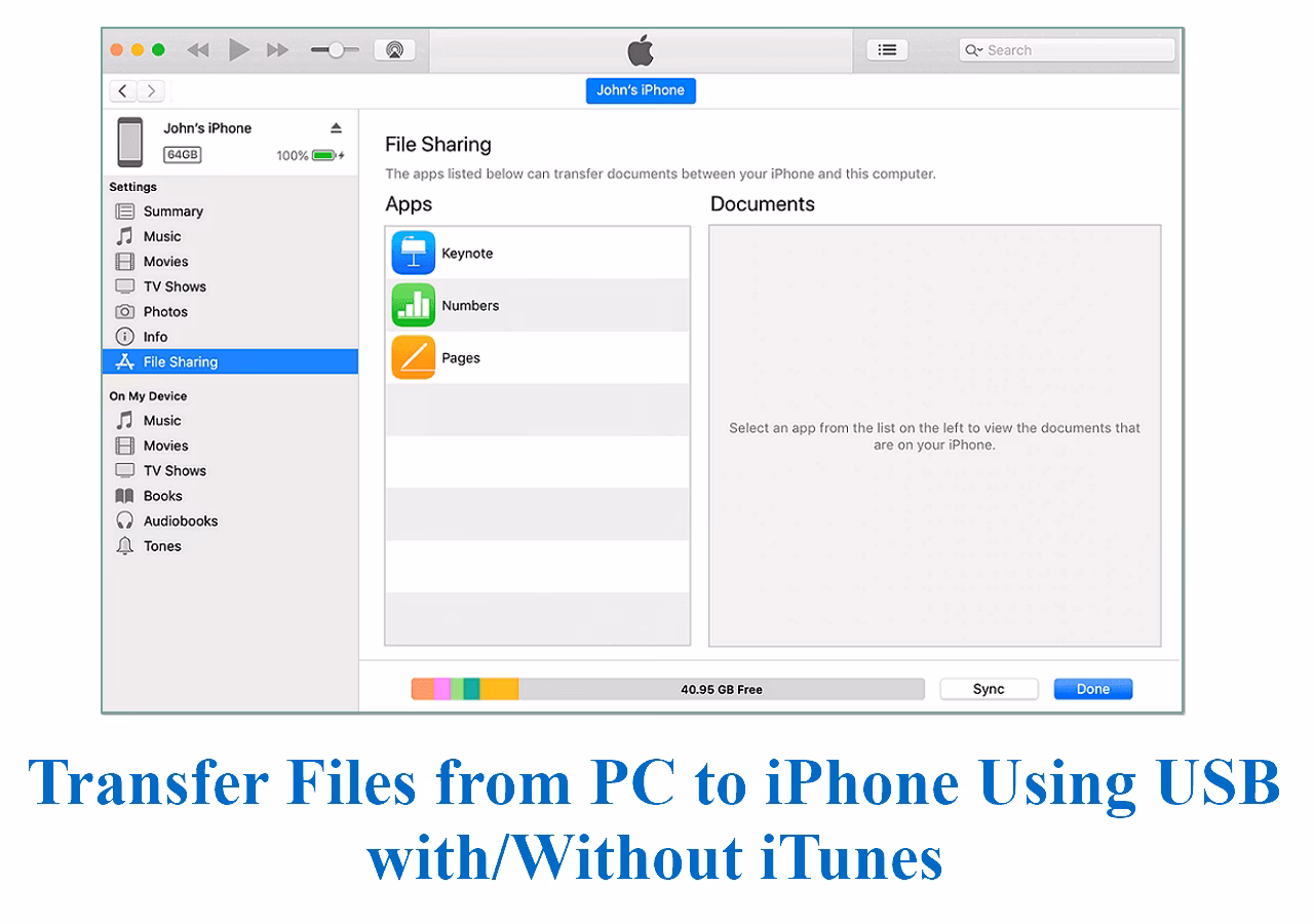 Can I transfer files from PC to iPhone?