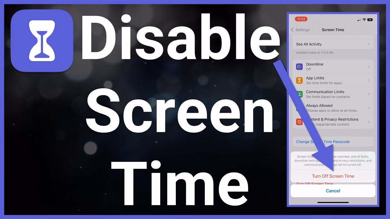 How do I Turn Off screen time without a passcode?