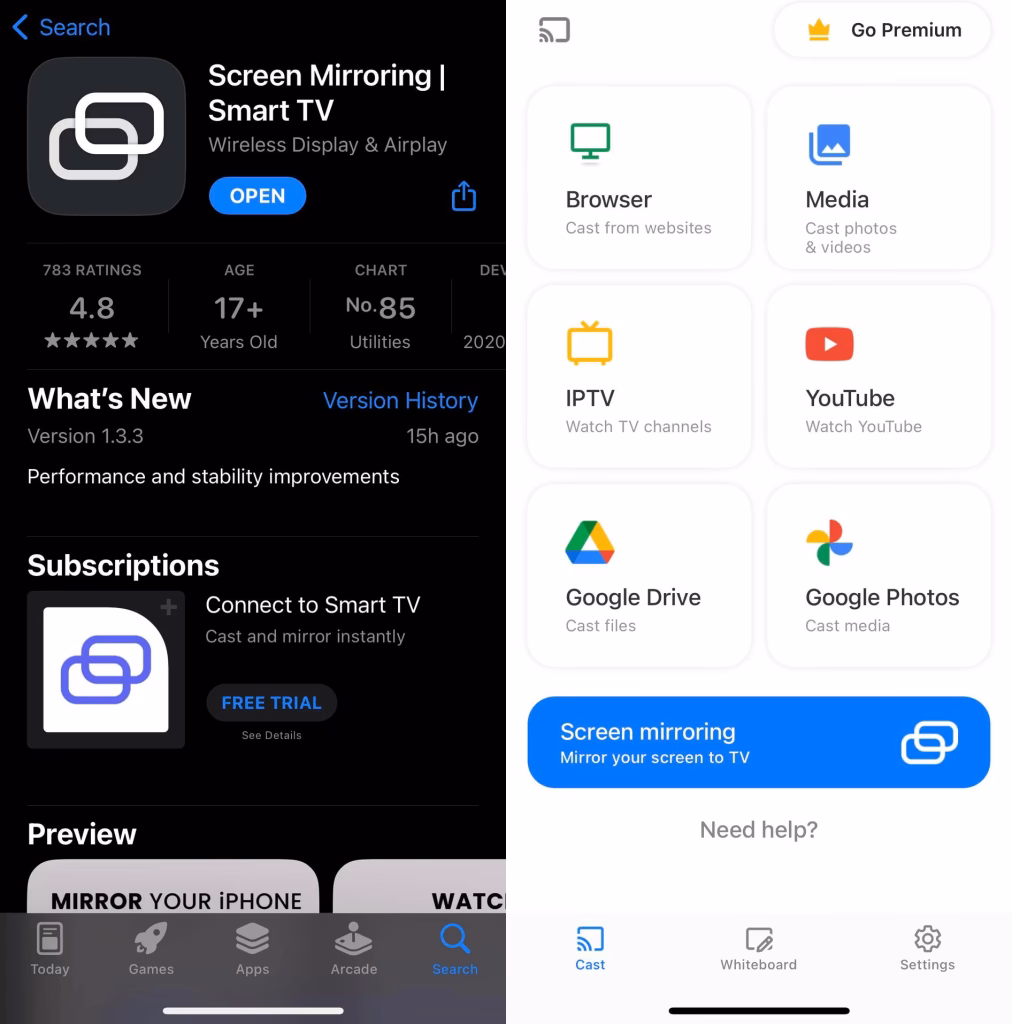 Can you cast from an iPhone to a smart TV?