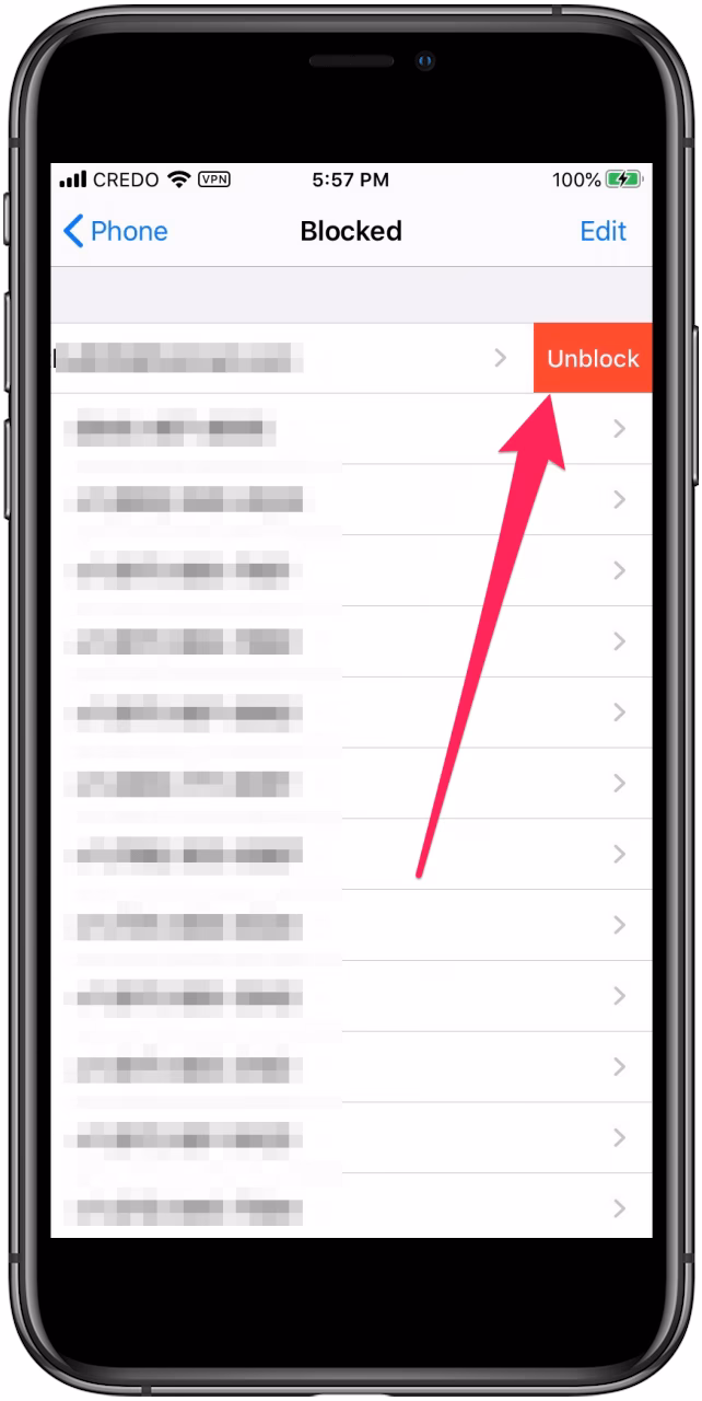 How do I unblock a blocked phone number?