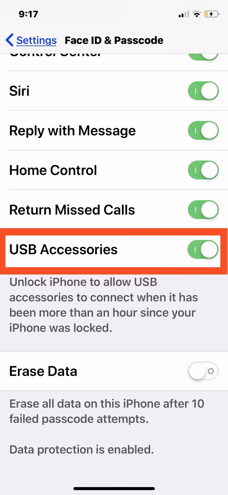 What if my USB accessory is not recognized after unlocking?