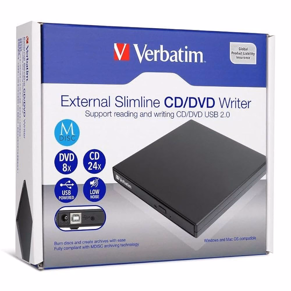 What is verbatim external slimline Mobile CD/DVD writer?