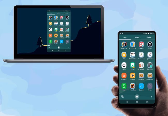 How do I view my Android phone from a computer?
