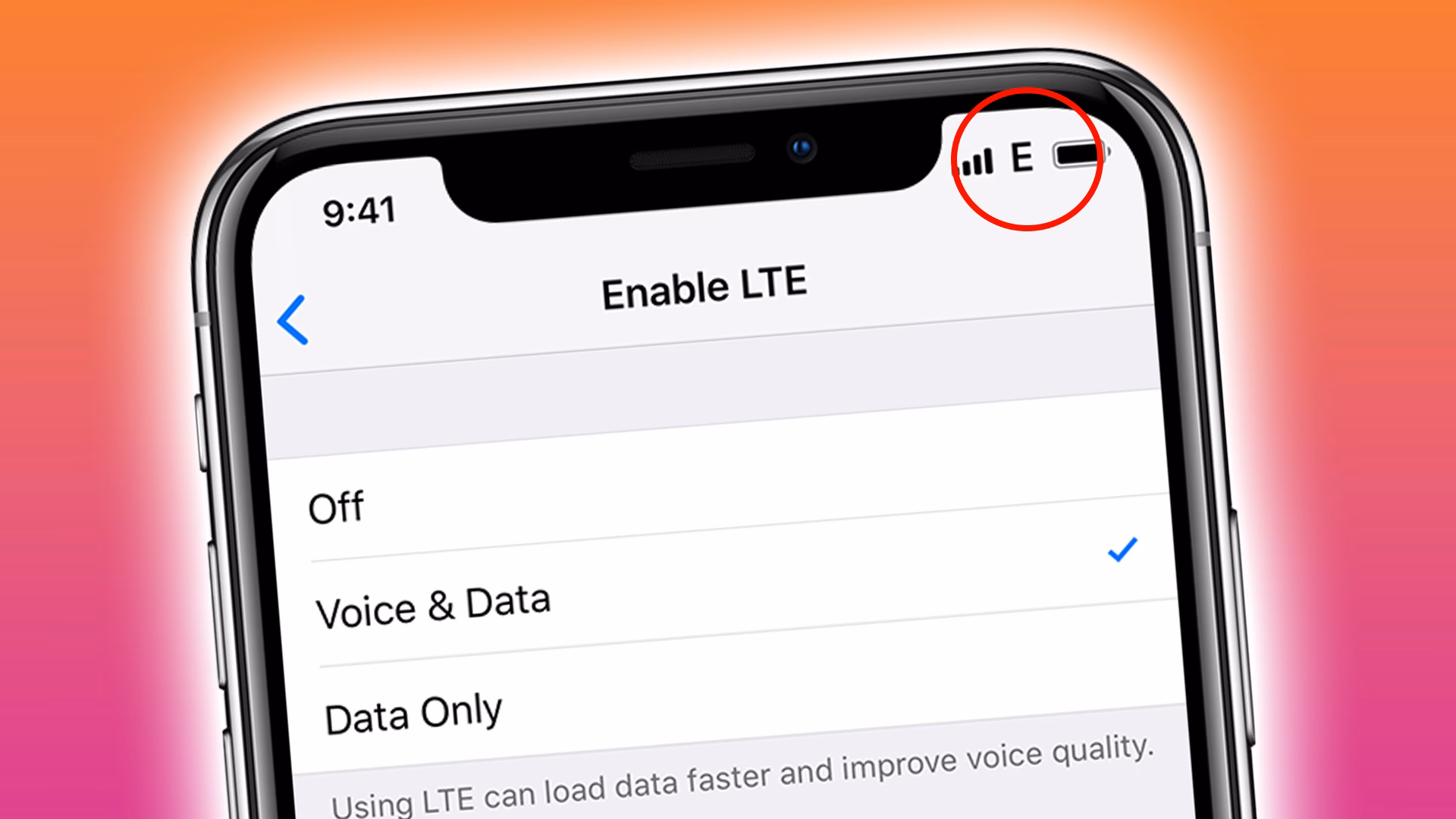 Why does my phone display 'E' Network?