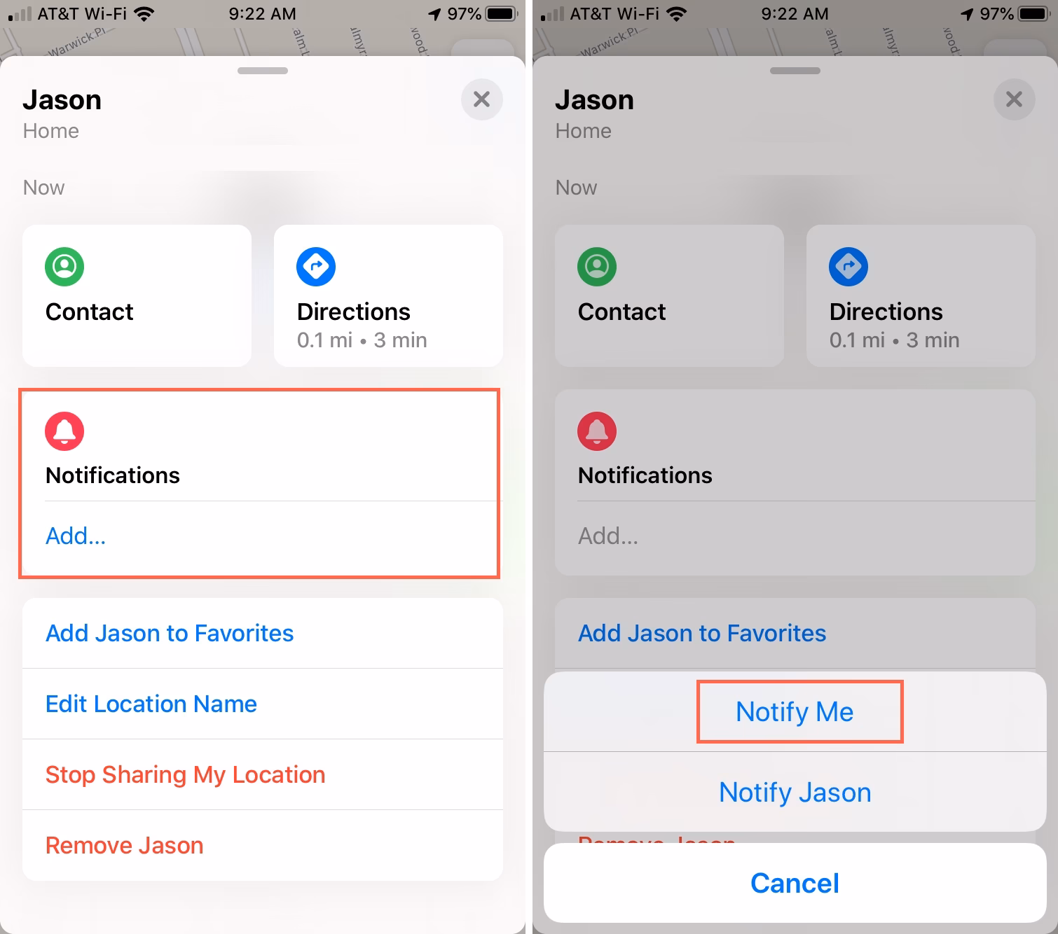 How do I turn off Find my alert?