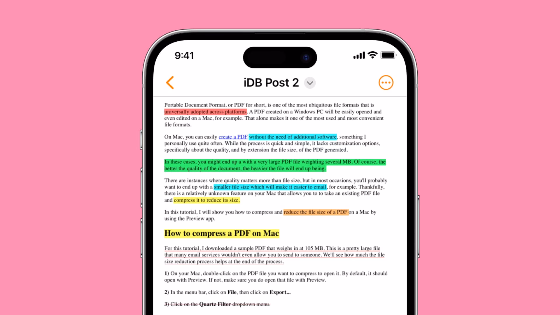 How do I enable Safari highlights on my iPhone?