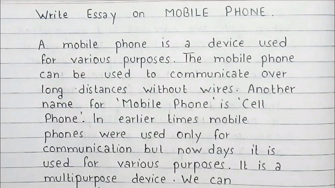How to write an essay on mobile phones?