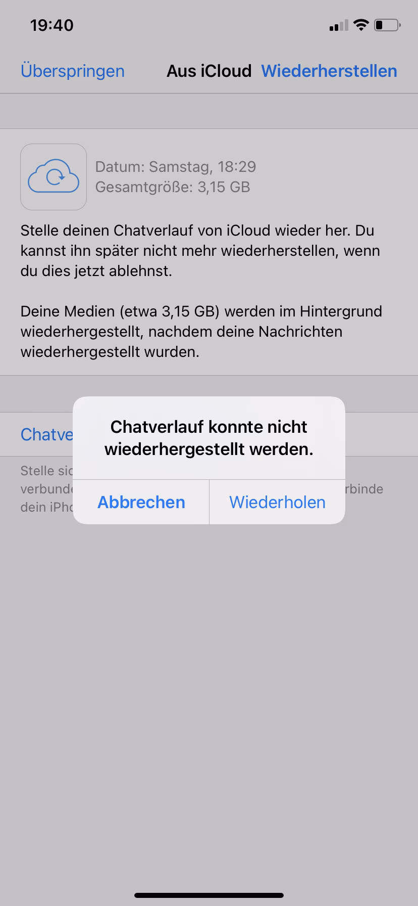 Kann ich WhatsApp-Daten selektiv von iCloud Backup wiederherstellen?