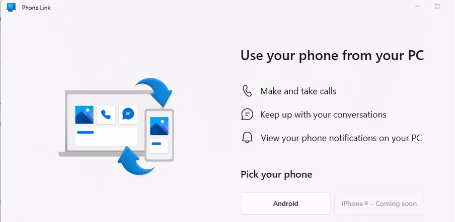 Does phone link work with Windows PCs?