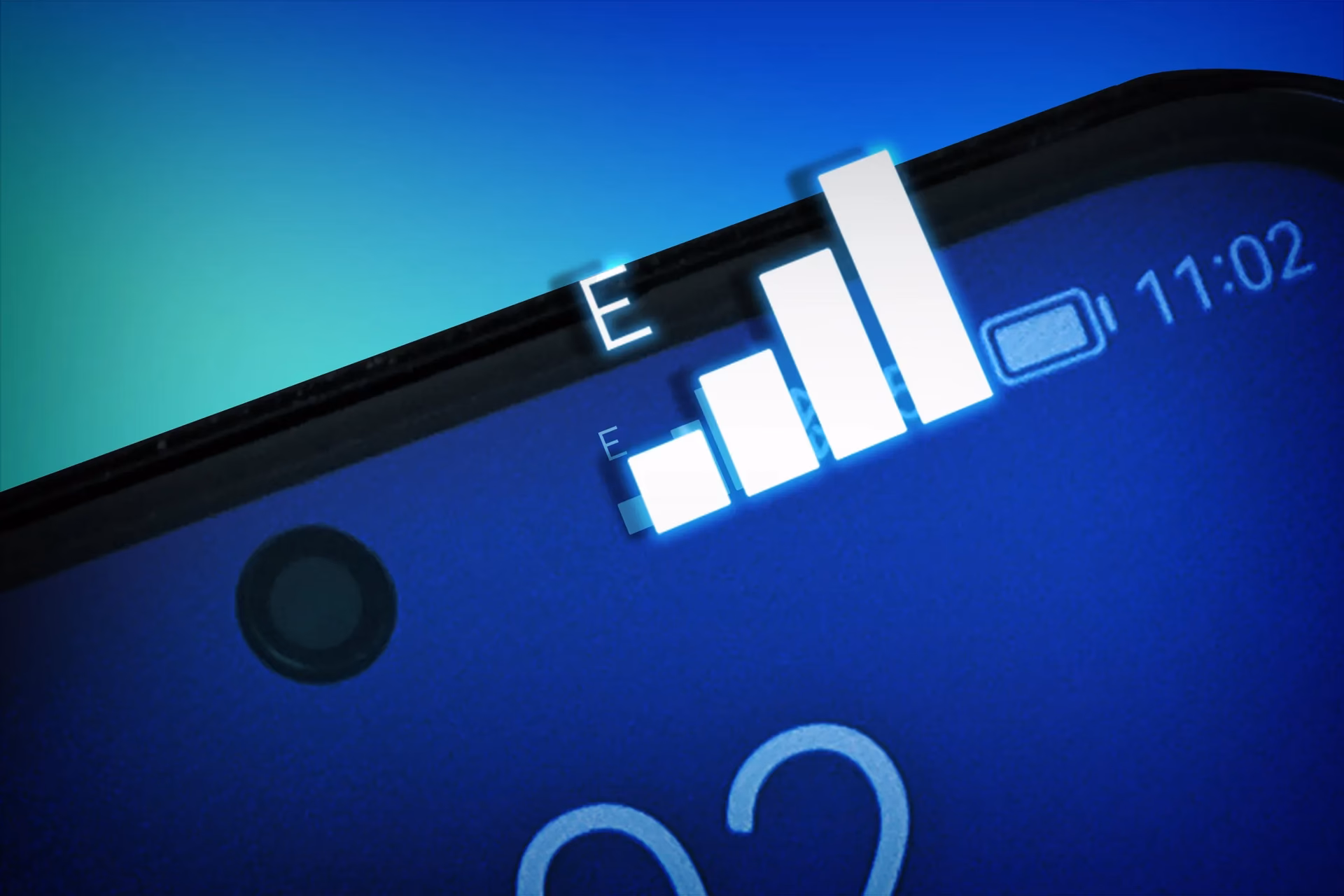 Why does my phone display 'E'?