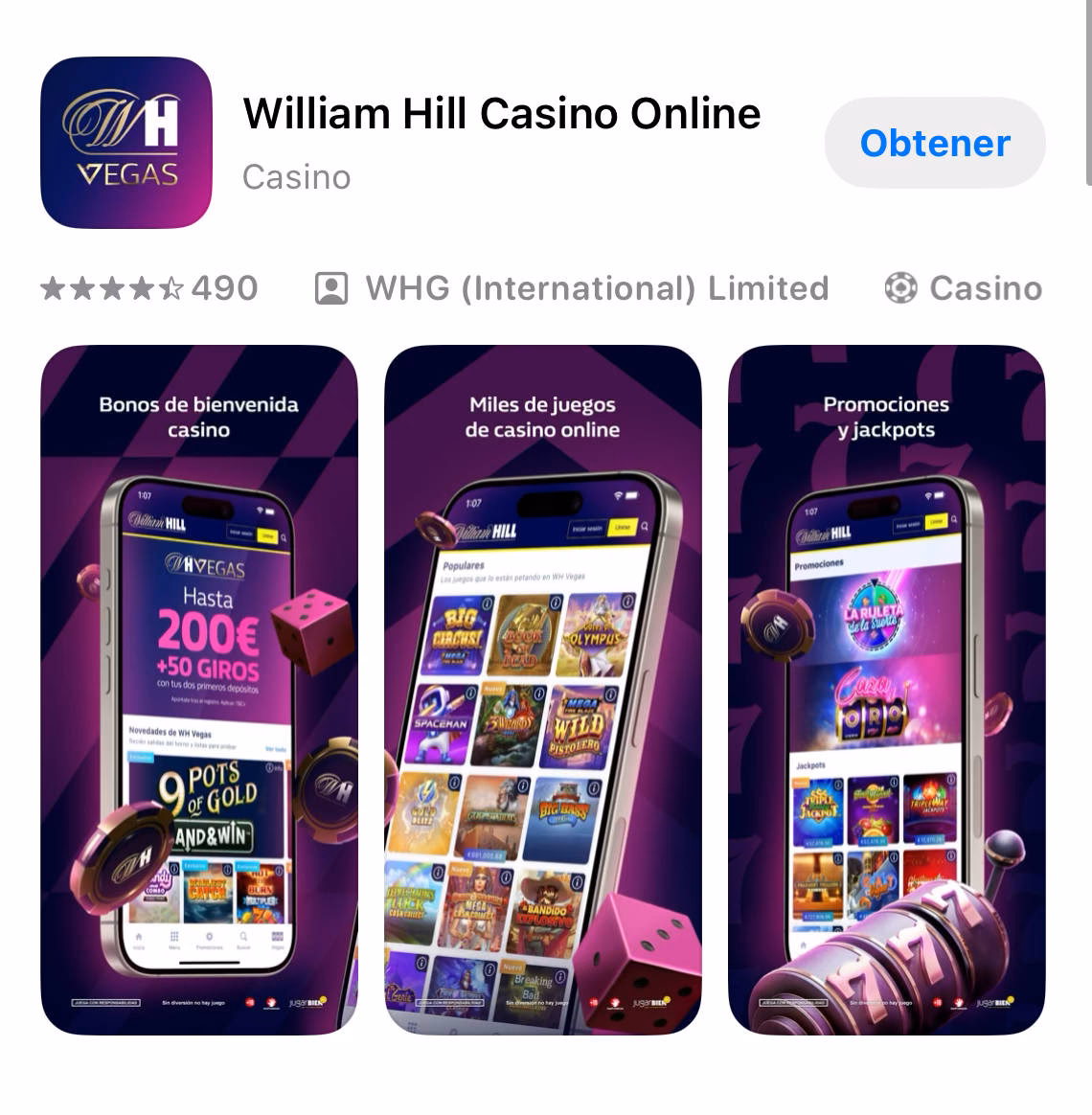 Where can I download the William Hill Vegas casino app?