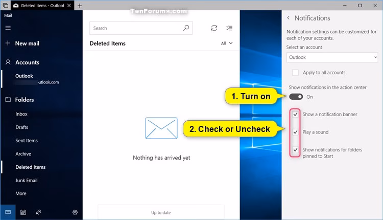 Does Windows 10 mail sound work?