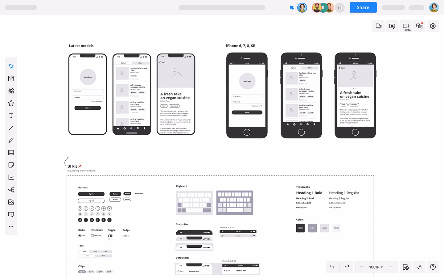 How do you share a wireframe?