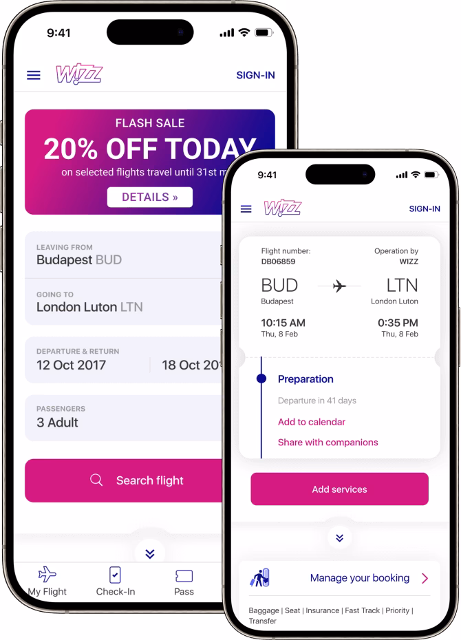 How much does a Wizz Air check-in cost?