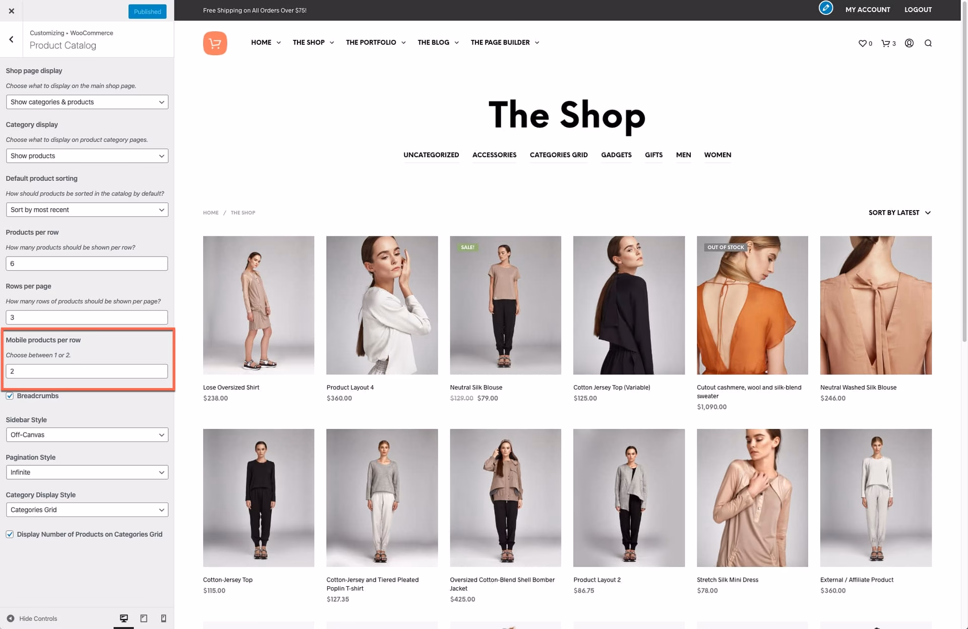 How to change the number of products per row in WooCommerce?