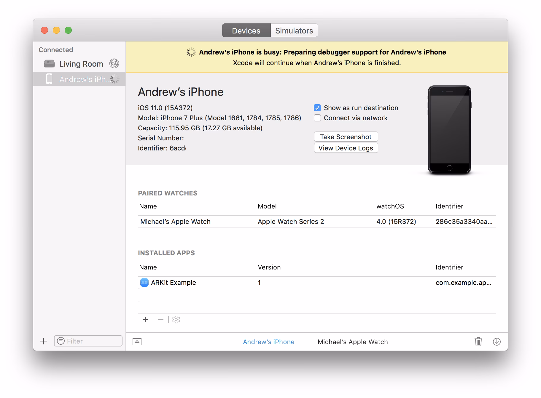 How do I pair a device with Xcode?