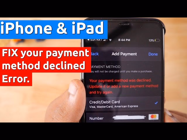 How to fix declined payment method error on iPhone?